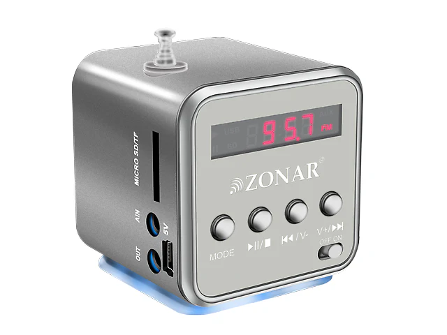 Zonar Kube Bm501 Mini Bocina Mp3 Radio Fm Plata